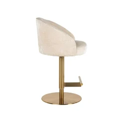 Barstoel Zabi Chenille Wit - zithoogte 60 - 87cm - Loft24.nl