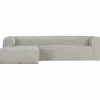 Bean hoekbank links grove melange stof naturel - Loft24.nl