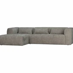 Bean hoekbank links grove melange stof travertin - Loft24.nl