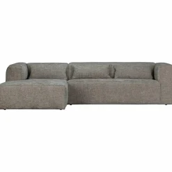 Bean hoekbank links grove melange stof travertin - Loft24.nl