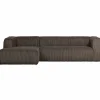 Bean hoekbank links grove ribstof mud - Loft24.nl