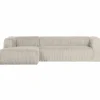 Bean hoekbank links grove ribstof naturel - Loft24.nl