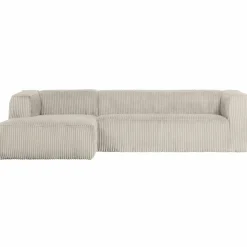 Bean hoekbank links grove ribstof naturel - Loft24.nl