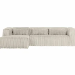 Bean hoekbank links grove ribstof naturel - Loft24.nl