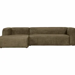 Bean hoekbank links structure velvet moss - Loft24.nl