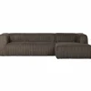 Bean hoekbank rechts grove ribstof mud - Loft24.nl