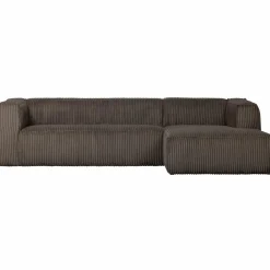 Bean hoekbank rechts grove ribstof mud - Loft24.nl