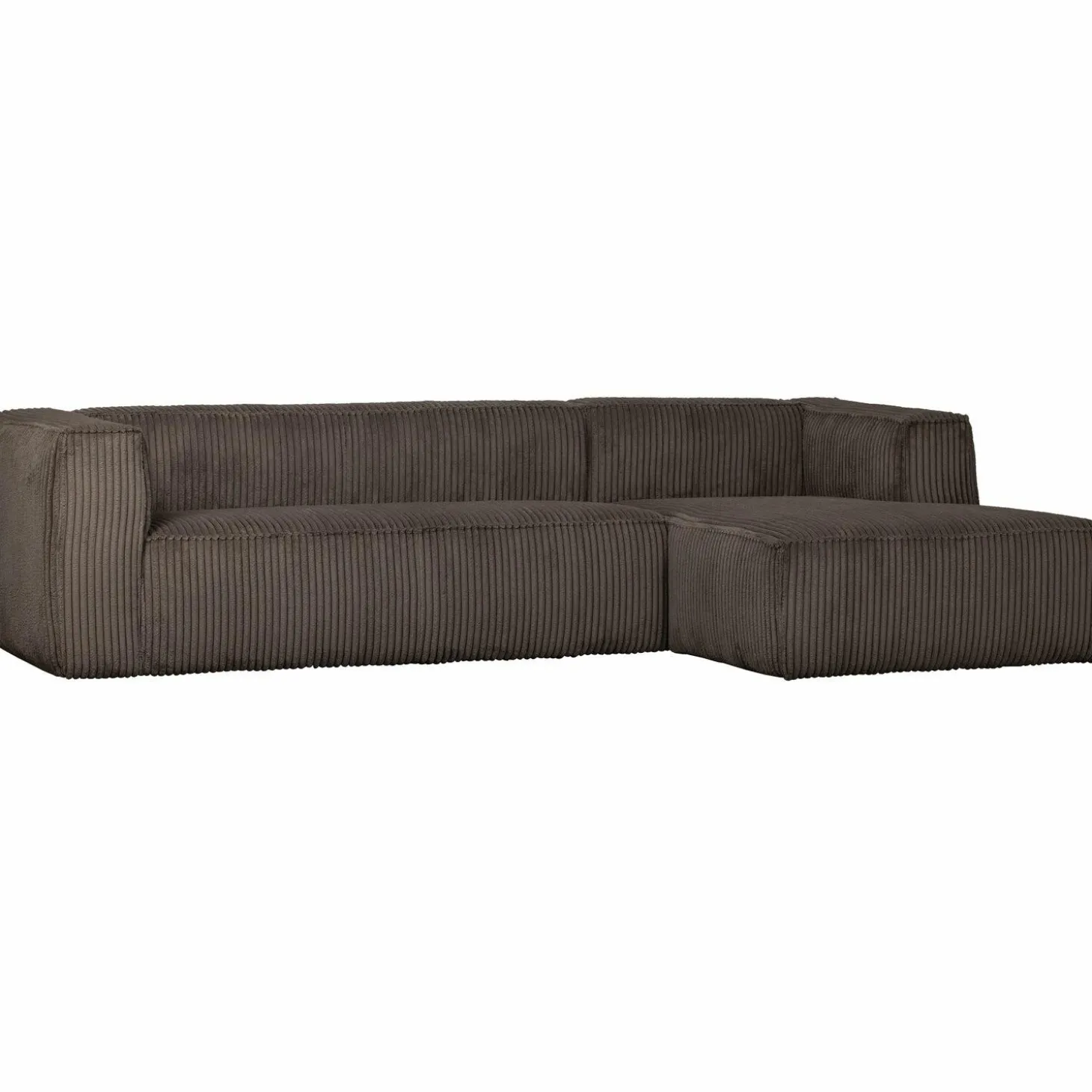 Bean hoekbank rechts grove ribstof mud - Loft24.nl