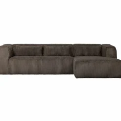 Bean hoekbank rechts grove ribstof mud - Loft24.nl