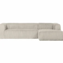 Bean hoekbank rechts grove ribstof naturel - Loft24.nl