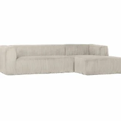 Bean hoekbank rechts grove ribstof naturel - Loft24.nl