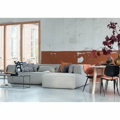 Bean hoekbank rechts incl. kussens lichtgrijs gemeleerd - Loft24.nl