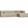 Bean hoekbank rechts structure velvet buttermilk - Loft24.nl
