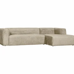 Bean hoekbank rechts structure velvet buttermilk - Loft24.nl