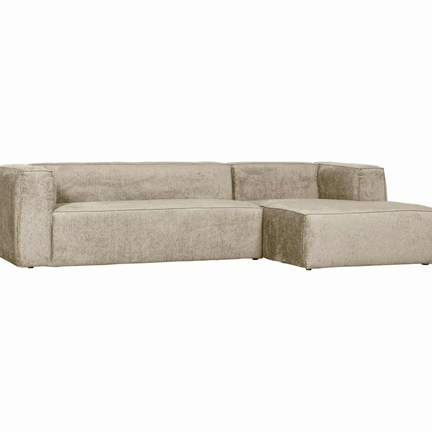 Bean hoekbank rechts structure velvet buttermilk - Loft24.nl