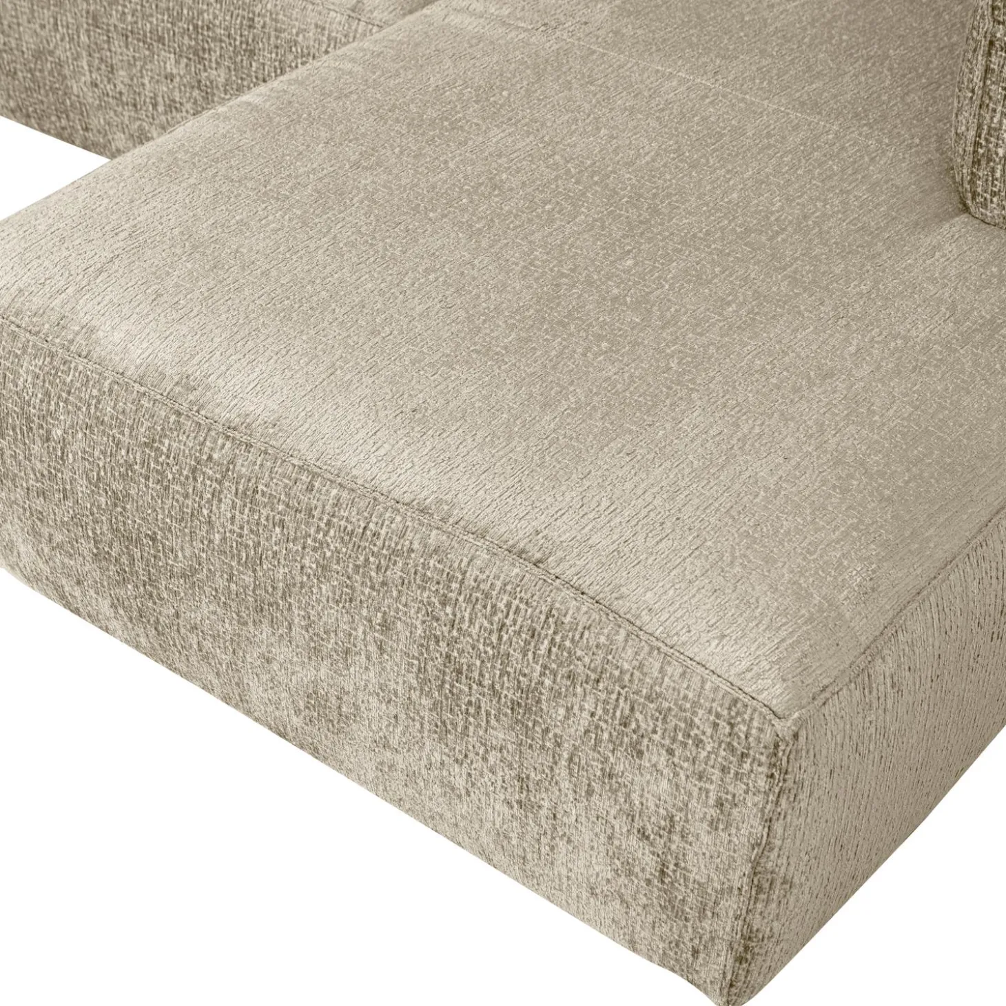 Bean hoekbank rechts structure velvet buttermilk - Loft24.nl