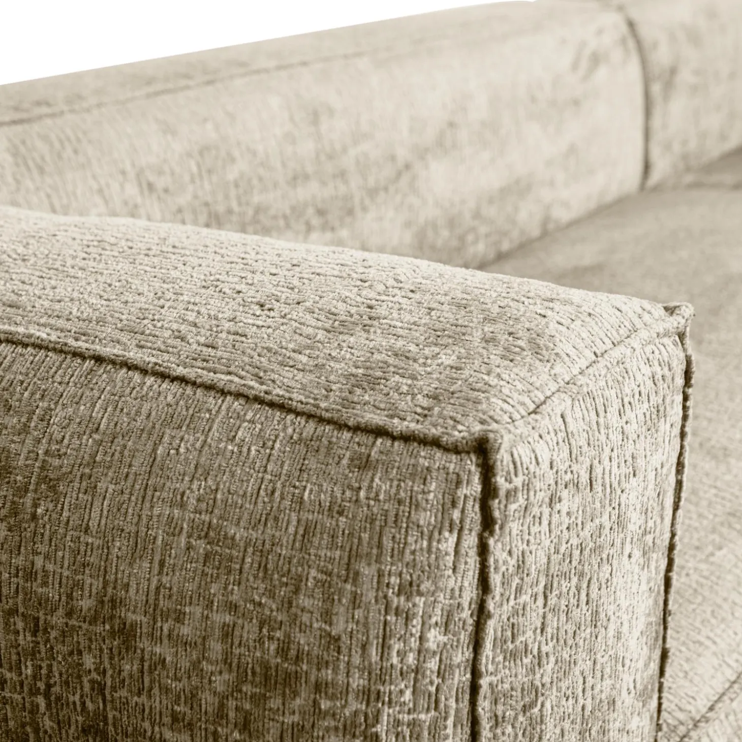 Bean hoekbank rechts structure velvet buttermilk - Loft24.nl