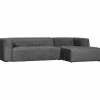 Bean hoekbank rechts structure velvet cloud sky - Loft24.nl
