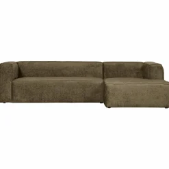 Bean hoekbank rechts structure velvet moss - Loft24.nl
