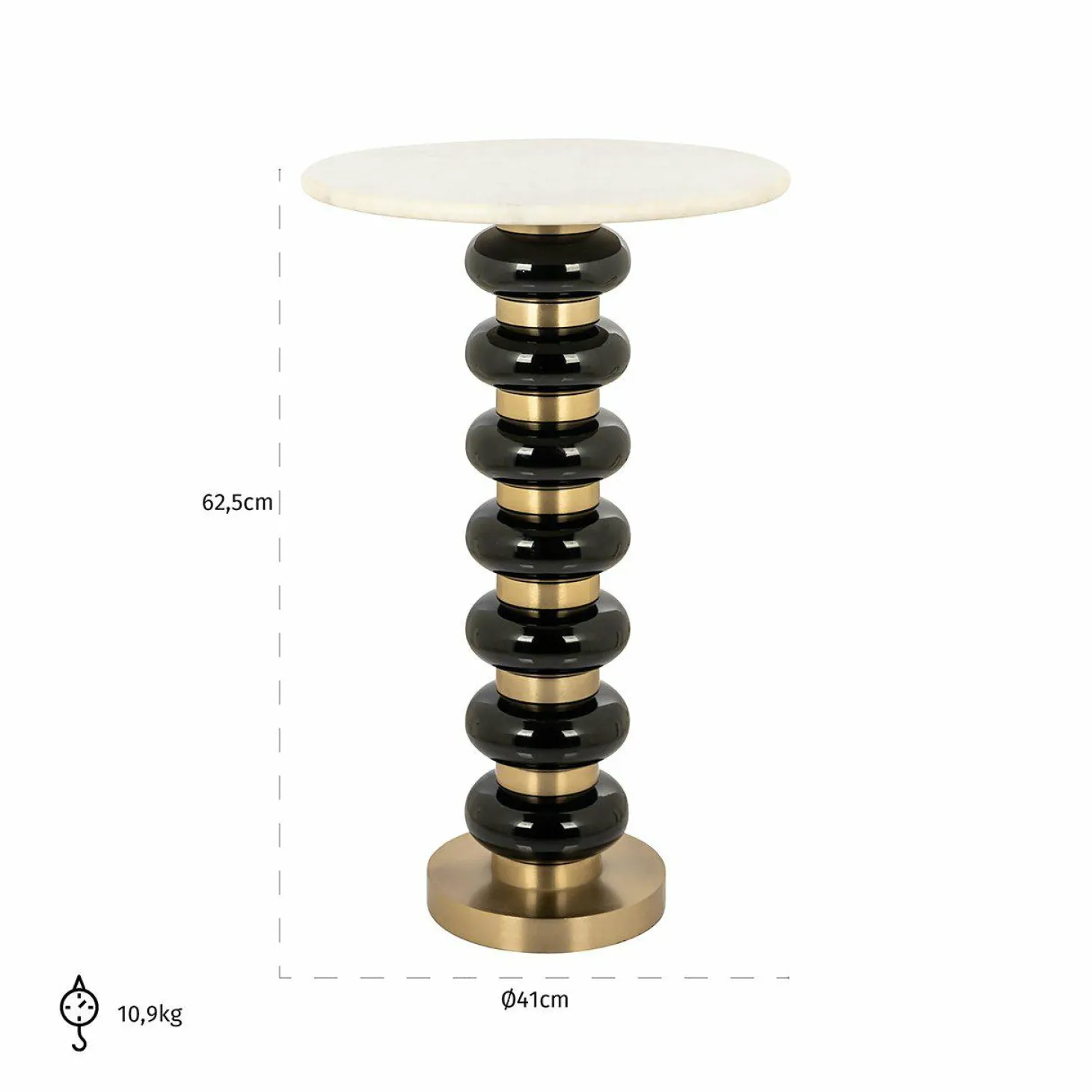 Bijzettafel Barbara Marmer - Zwart - Loft24.nl