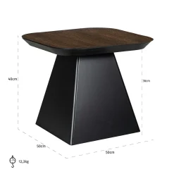 Bijzettafel Bonvoy Eiken 50 x 50 cm - Bruin - Loft24.nl
