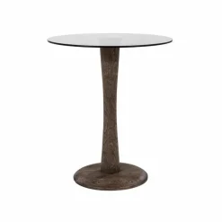 Bijzettafel Boogie Mangohout en glas 60 cm - Bruin - Loft24.nl