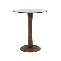 Bijzettafel Boogie Mangohout en glas 60 cm - Bruin - Loft24.nl