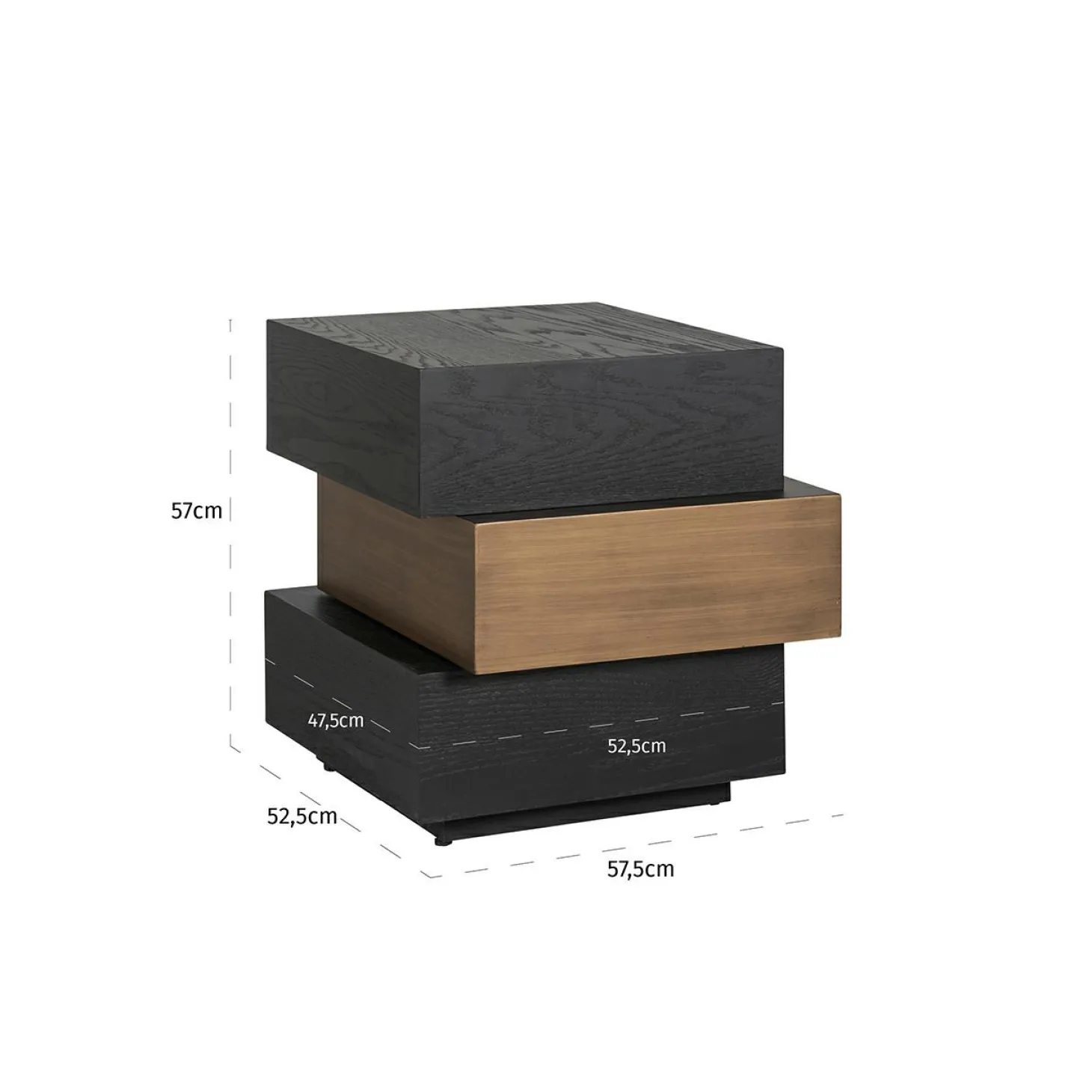 Bijzettafel Cambon Eiken - 57 x 52 cm - Loft24.nl