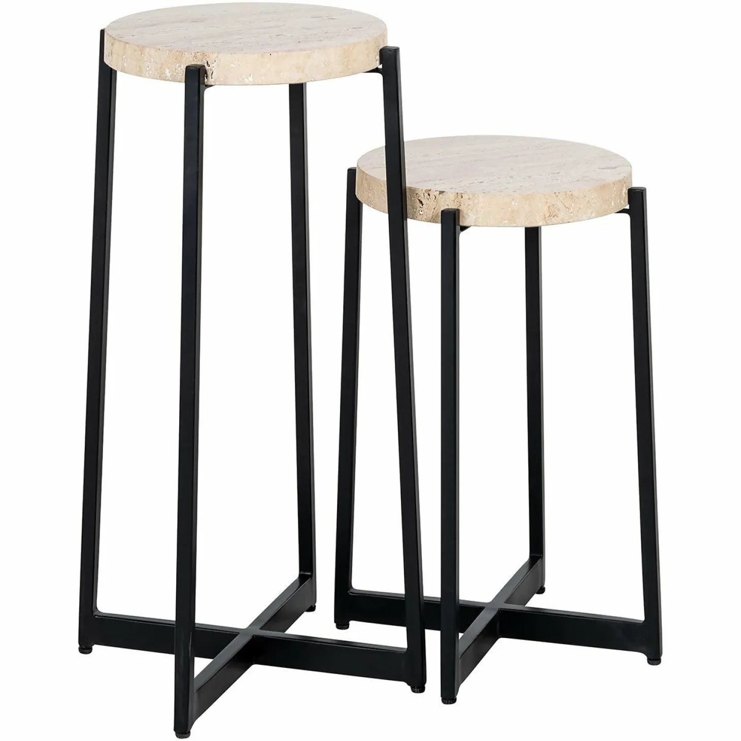Bijzettafel Dillinger Marmer - Set van 2 stuks - Loft24.nl