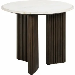 Bijzettafel Mayfield Mangohout en marmer - Ø55 cm - Loft24.nl