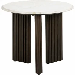 Bijzettafel Mayfield Mangohout en marmer - Ø55 cm - Loft24.nl
