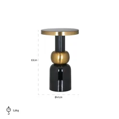 Bijzettafel Mose Ø41 cm - Zwart - Loft24.nl
