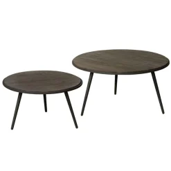 Bijzettafel Rolo Teakhout set van 2 stuks - wine - Loft24.nl