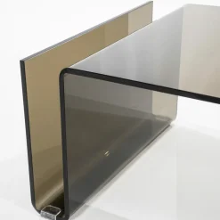 Bijzettafel Shadow Glas 48 x 42 - Bruin - Loft24.nl