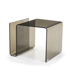 Bijzettafel Shadow Glas 48 x 42 - Bruin - Loft24.nl