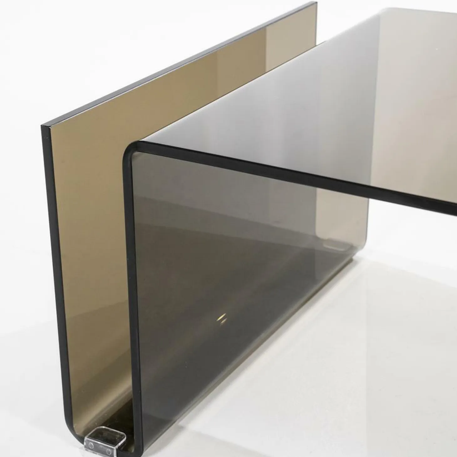 Bijzettafel Shadow Glas 48 x 42 - Bruin - Loft24.nl