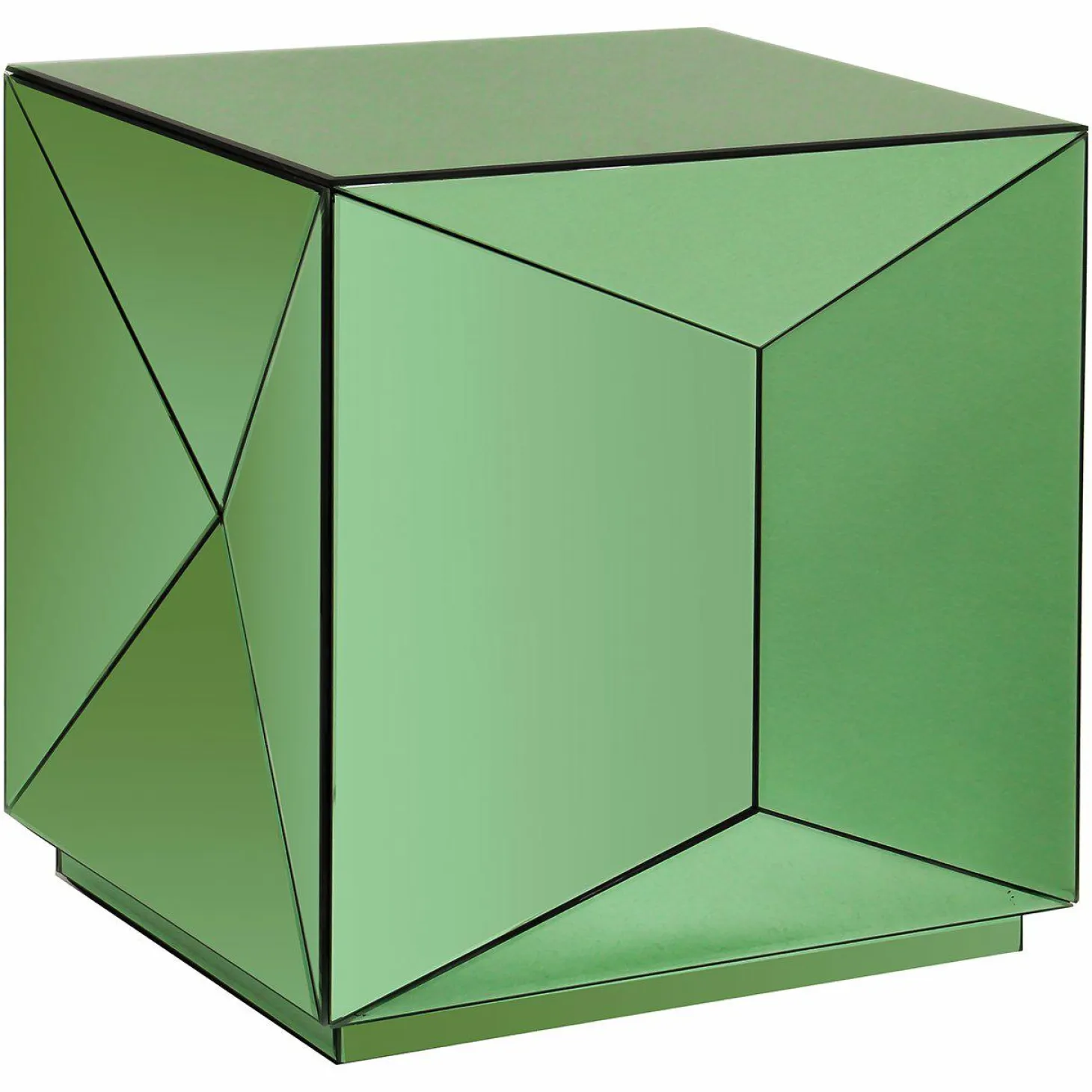 Bijzettafel Shifra Spiegelglas 40 x 40 cm - Groen - Loft24.nl