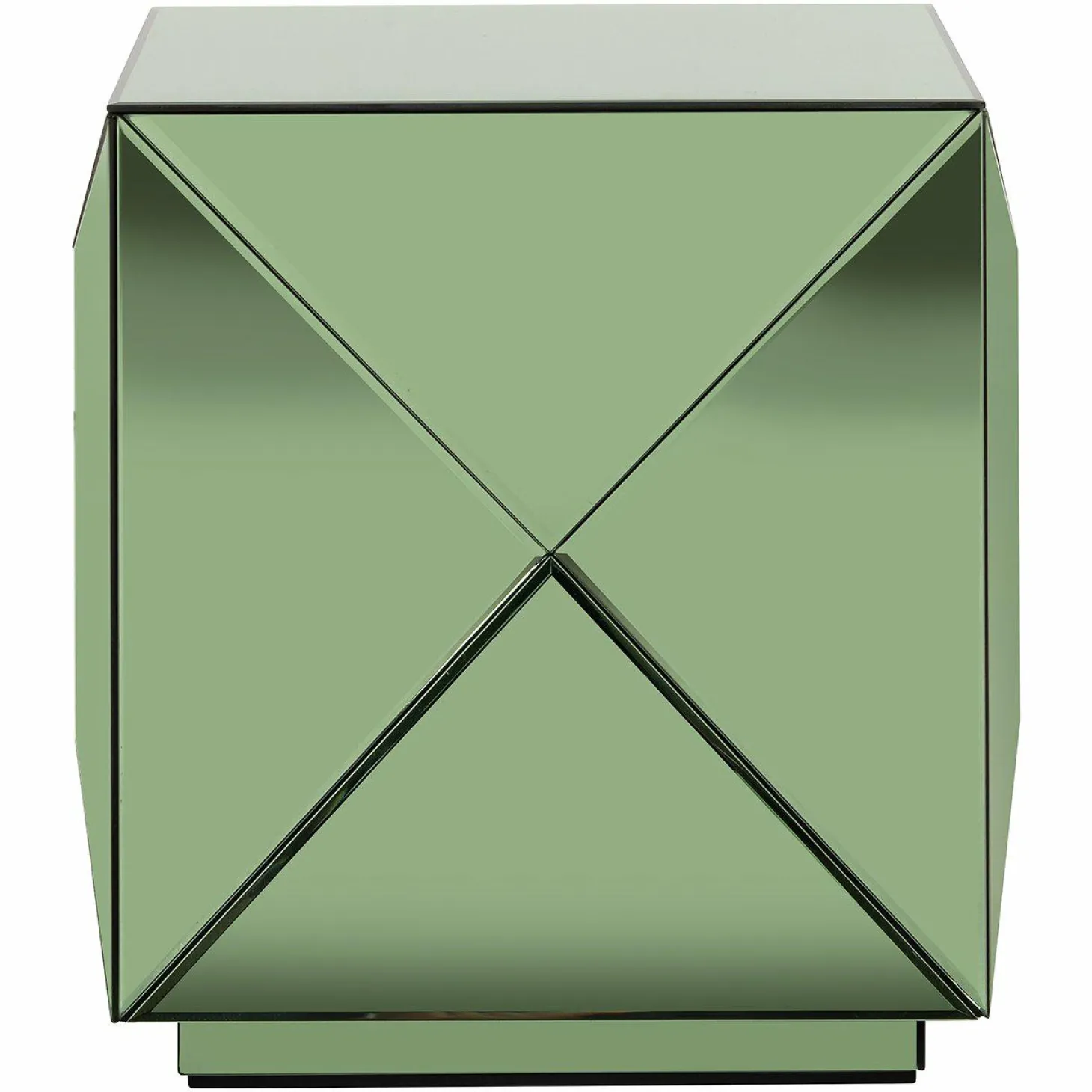 Bijzettafel Shifra Spiegelglas 40 x 40 cm - Groen - Loft24.nl