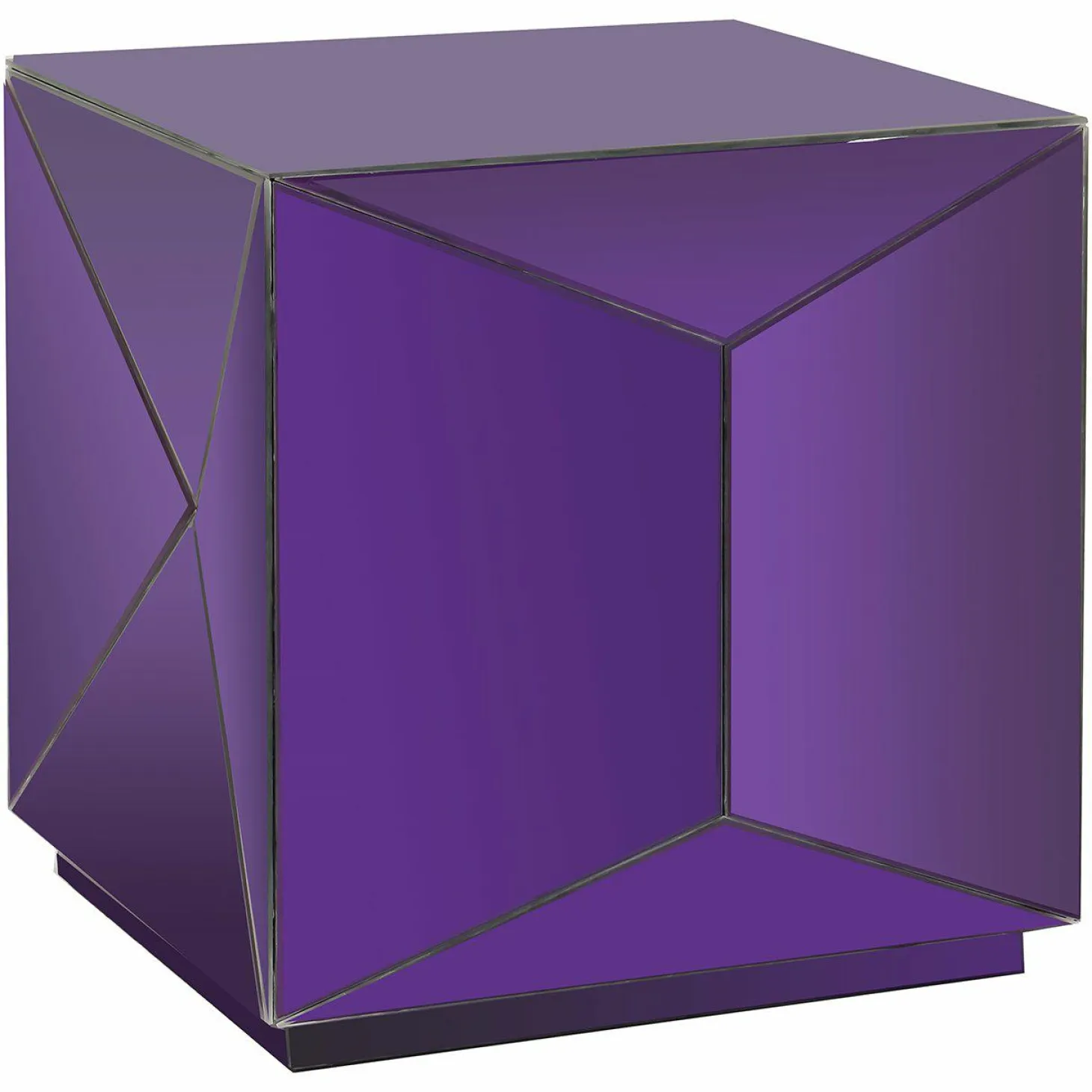 Bijzettafel Shifra Spiegelglas 40 x 40 cm - Paars - Loft24.nl