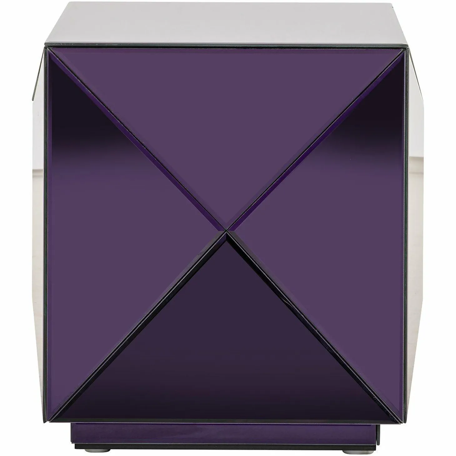 Bijzettafel Shifra Spiegelglas 40 x 40 cm - Paars - Loft24.nl