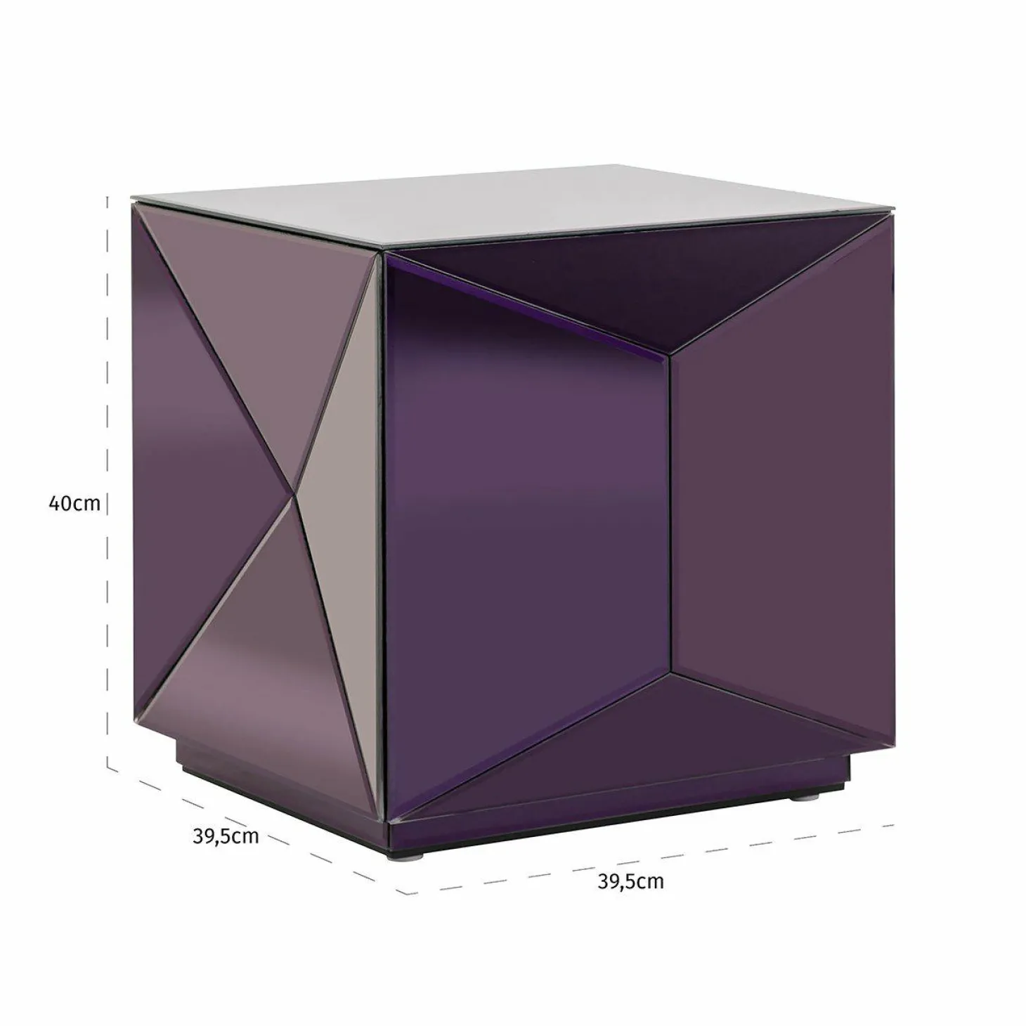 Bijzettafel Shifra Spiegelglas 40 x 40 cm - Paars - Loft24.nl