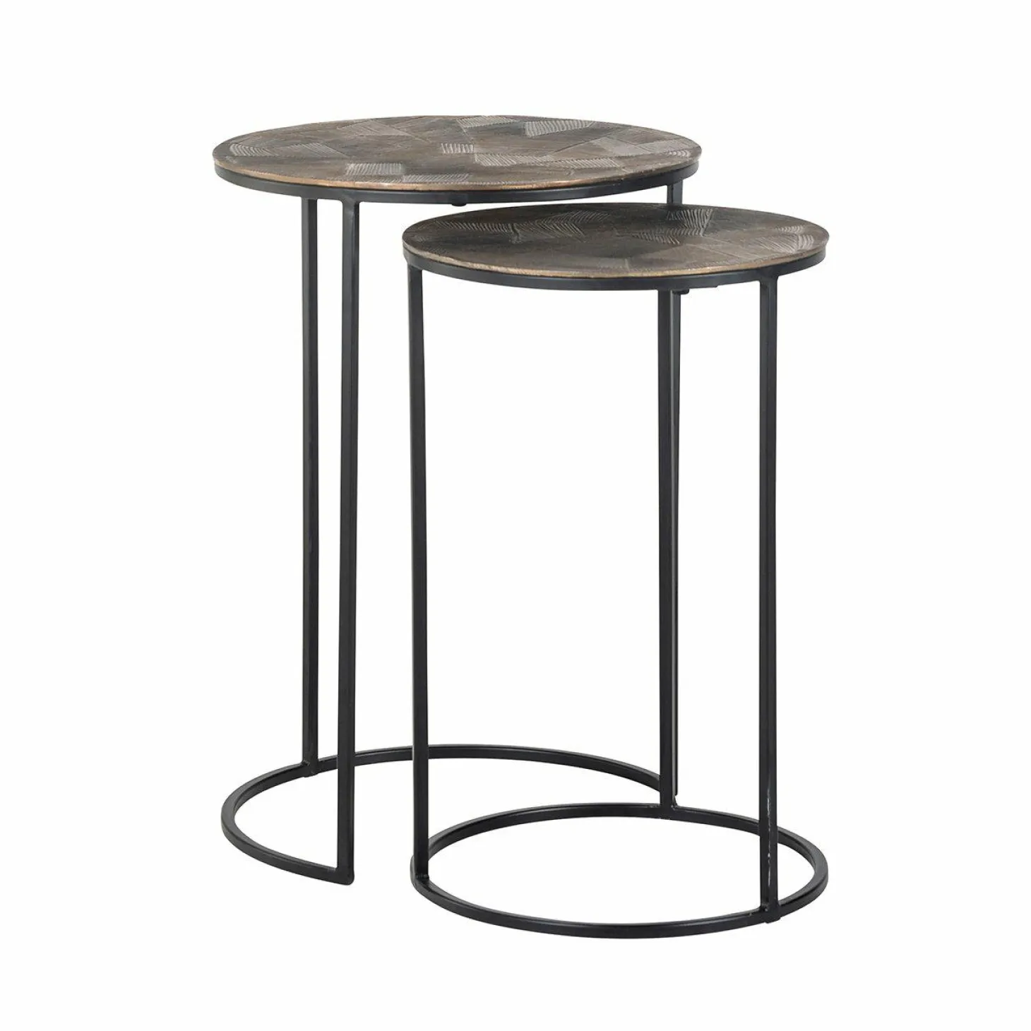 Bijzettafel Tulum Set van 2 stuks - Brushed Gold - Loft24.nl