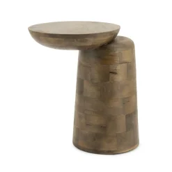 Bijzettafel Woomble Mangohout 40 x 34cm - Lichtbruin - Loft24.nl