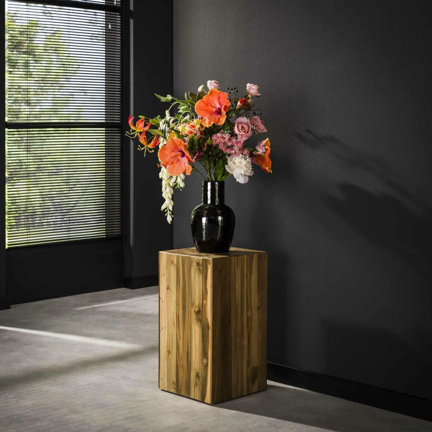 Bloemenzuil Bole Teakhout - 65 cm - Loft24.nl