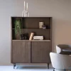 Boekenkast Lio Mangohout Travertin 120x150cm - bruin - Loft24.nl