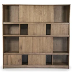 Boekenkast Milo Eikenhout en Eiken fineer 180 x 173 cm - Bruin - Loft24.nl