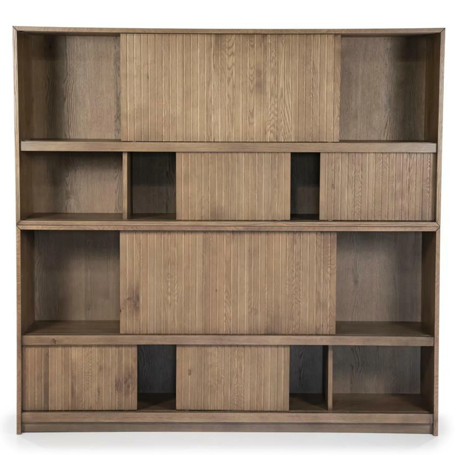 Boekenkast Milo Eikenhout en Eiken fineer 180 x 173 cm - Bruin - Loft24.nl