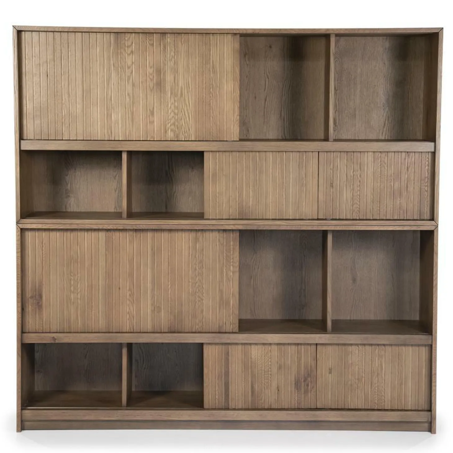 Boekenkast Milo Eikenhout en Eiken fineer 180 x 173 cm - Bruin - Loft24.nl