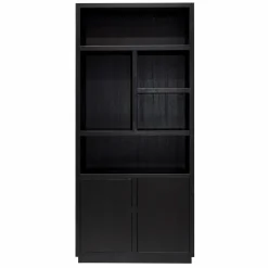 Boekenkast Oakura Eikenhout kleur Zwart - Loft24.nl