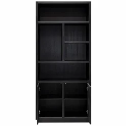 Boekenkast Oakura Eikenhout kleur Zwart - Loft24.nl